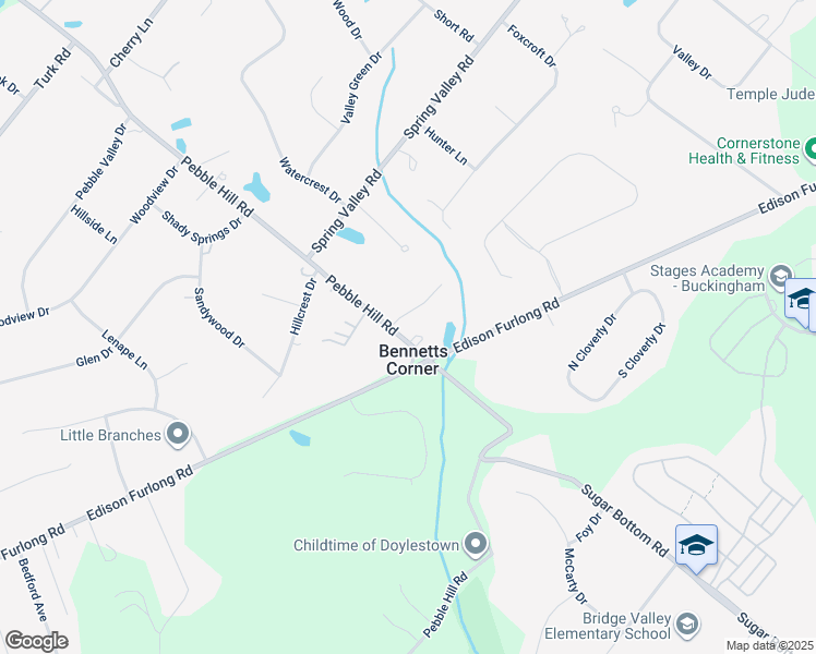 map of restaurants, bars, coffee shops, grocery stores, and more near 5 Stringer Drive in Doylestown