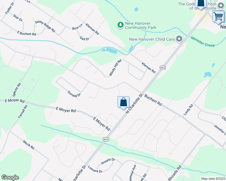 map of restaurants, bars, coffee shops, grocery stores, and more near 428 Buchert Road in Pottstown