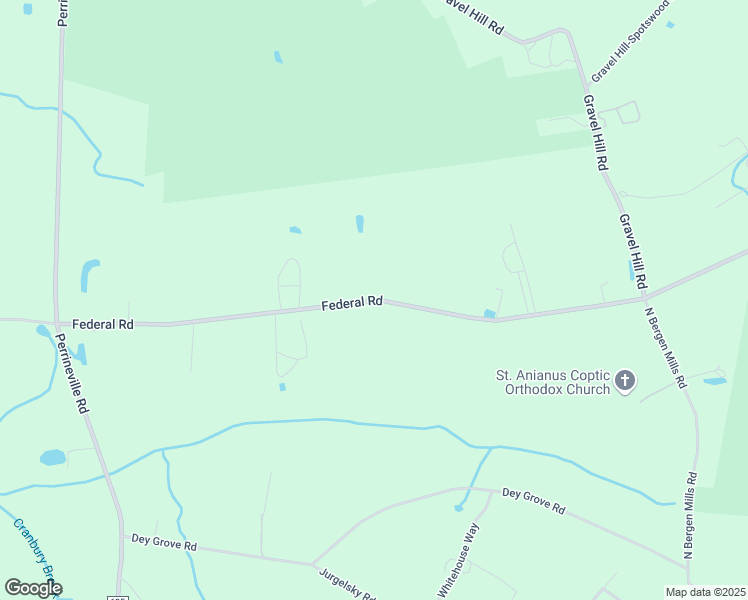 map of restaurants, bars, coffee shops, grocery stores, and more near Federal Road in Monroe Township