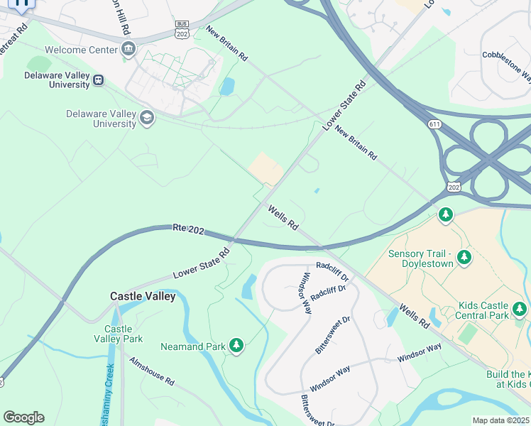 map of restaurants, bars, coffee shops, grocery stores, and more near 8 Versailles Circle in Doylestown