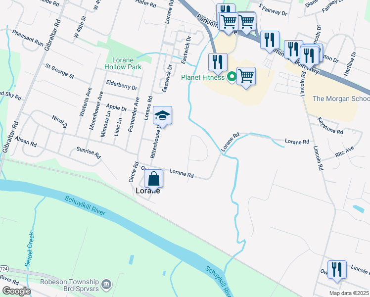 map of restaurants, bars, coffee shops, grocery stores, and more near 780 Ahrens Rd in Reading