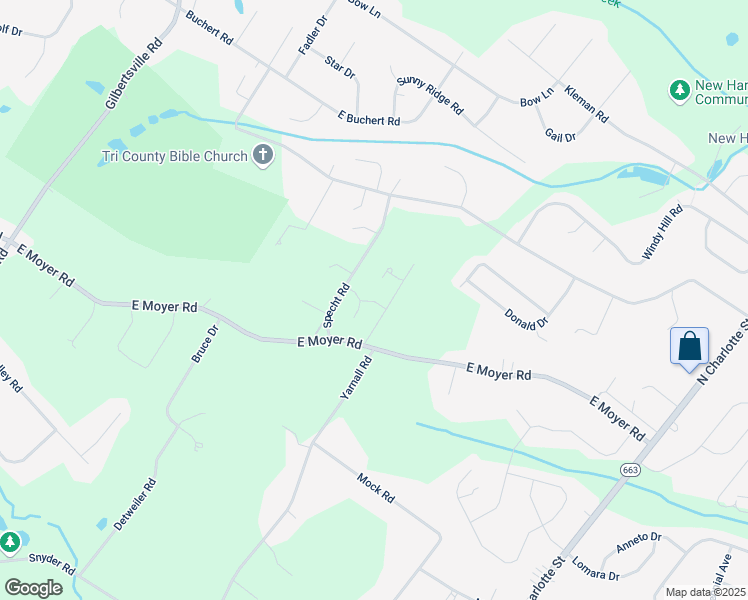 map of restaurants, bars, coffee shops, grocery stores, and more near 66-99 East Moyer Road in Pottstown