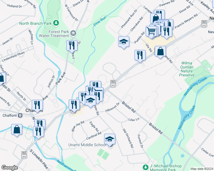 map of restaurants, bars, coffee shops, grocery stores, and more near 109 Ferris Lane in New Britain