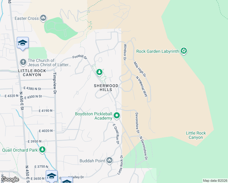 map of restaurants, bars, coffee shops, grocery stores, and more near 4313 Ivy Lane in Provo