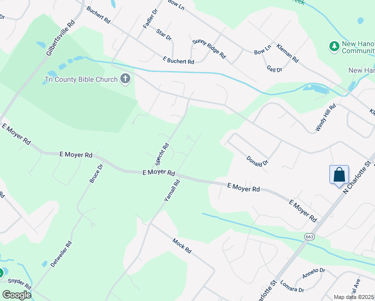 map of restaurants, bars, coffee shops, grocery stores, and more near 66-99 East Moyer Road in Pottstown
