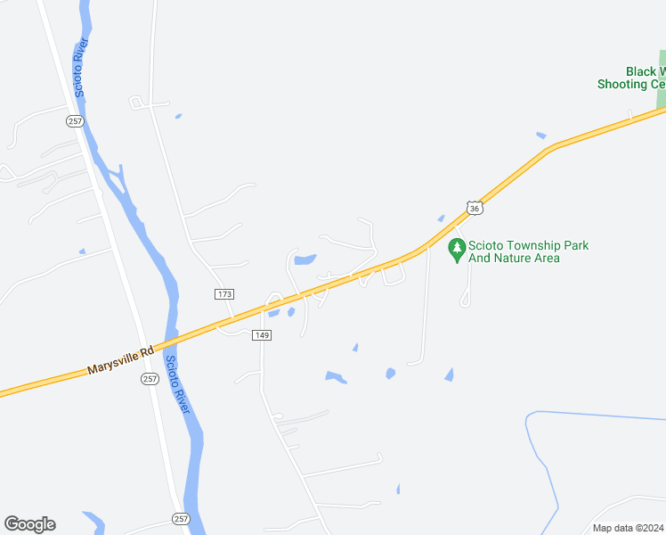 map of restaurants, bars, coffee shops, grocery stores, and more near 4640 Marysville Road in Delaware