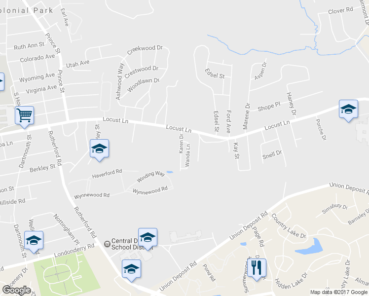 map of restaurants, bars, coffee shops, grocery stores, and more near 1420 Wanda Ln in Harrisburg