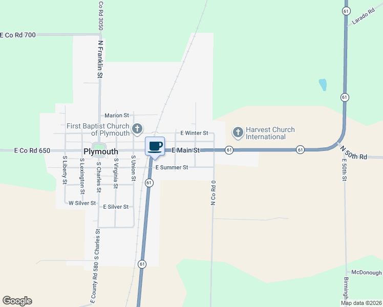 map of restaurants, bars, coffee shops, grocery stores, and more near 600 East Main Street in Plymouth