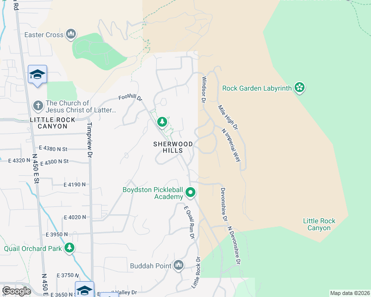 map of restaurants, bars, coffee shops, grocery stores, and more near 4313 Ivy Lane in Provo