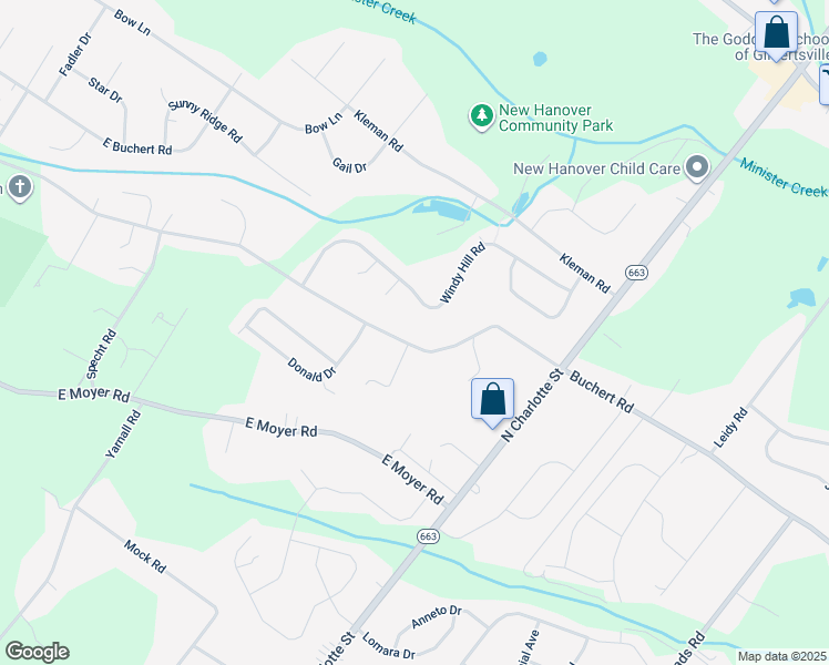 map of restaurants, bars, coffee shops, grocery stores, and more near 415 Buchert Road in Pottstown