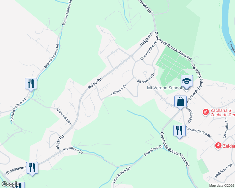 map of restaurants, bars, coffee shops, grocery stores, and more near 2205 Lebanon Dr in McKeesport