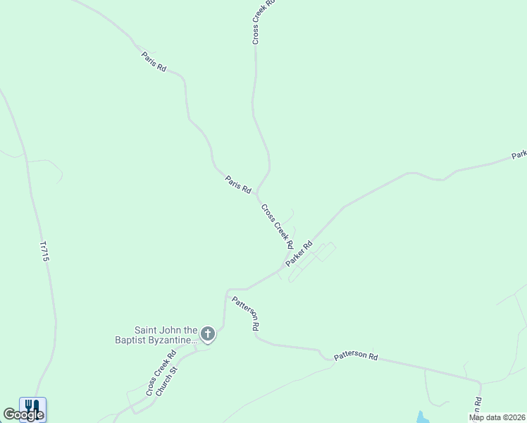 map of restaurants, bars, coffee shops, grocery stores, and more near 306 Cross Creek Road in Avella