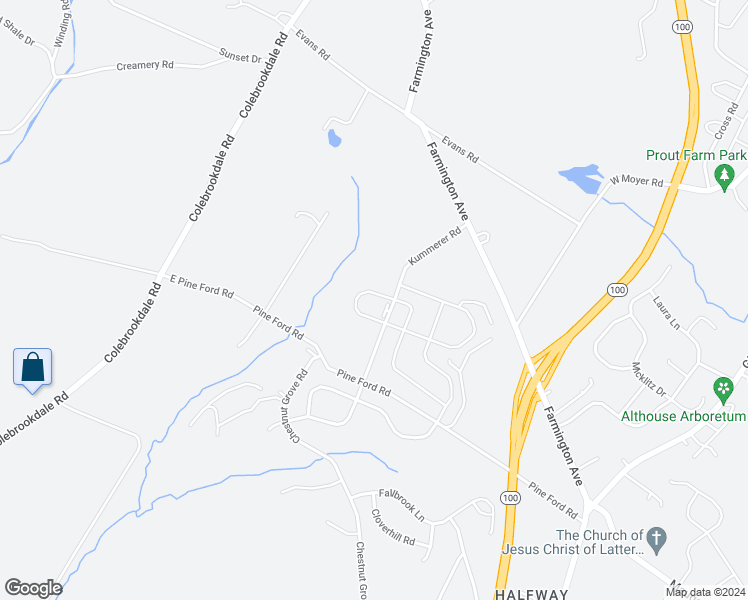 map of restaurants, bars, coffee shops, grocery stores, and more near 182 Forage Circle in Pottstown