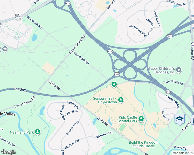 map of restaurants, bars, coffee shops, grocery stores, and more near 187 Sunset View Drive in Doylestown