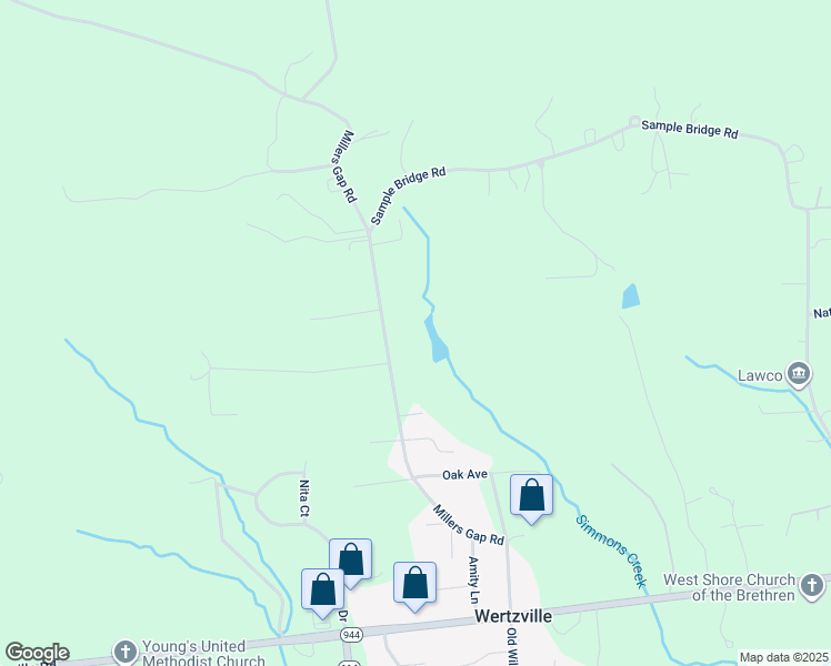 map of restaurants, bars, coffee shops, grocery stores, and more near 78 Millers Gap Road in Enola