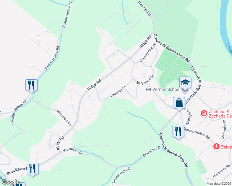 map of restaurants, bars, coffee shops, grocery stores, and more near 2205 Lebanon Drive in McKeesport