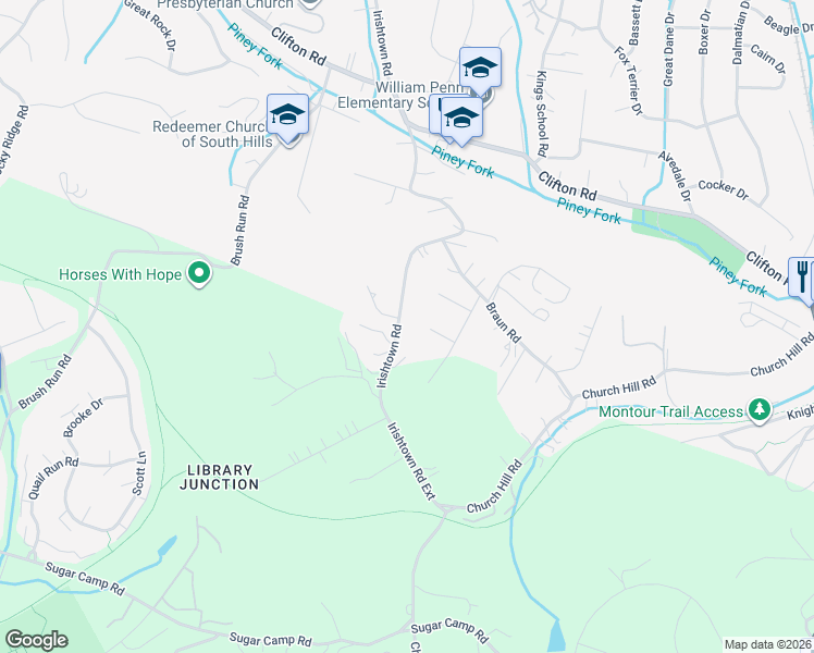 map of restaurants, bars, coffee shops, grocery stores, and more near 189 Irishtown Road Extension in Venetia