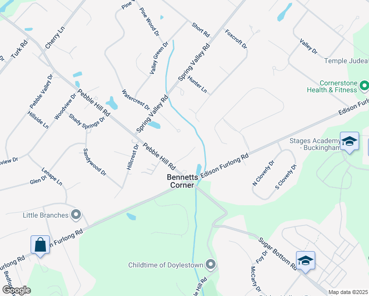 map of restaurants, bars, coffee shops, grocery stores, and more near 26 Stringer Dr in Doylestown