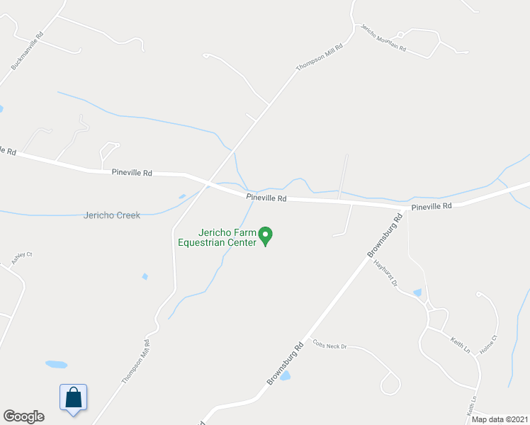 map of restaurants, bars, coffee shops, grocery stores, and more near 432 Pineville Road in New Hope