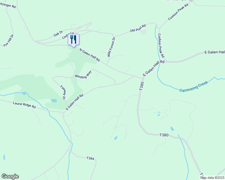 map of restaurants, bars, coffee shops, grocery stores, and more near 2100 South Galen Hall Road in Reinholds