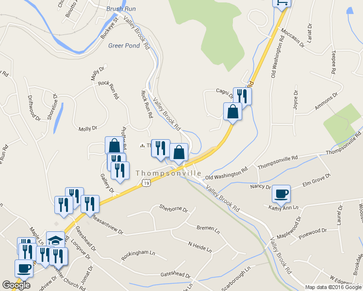map of restaurants, bars, coffee shops, grocery stores, and more near Montour Trail in Canonsburg