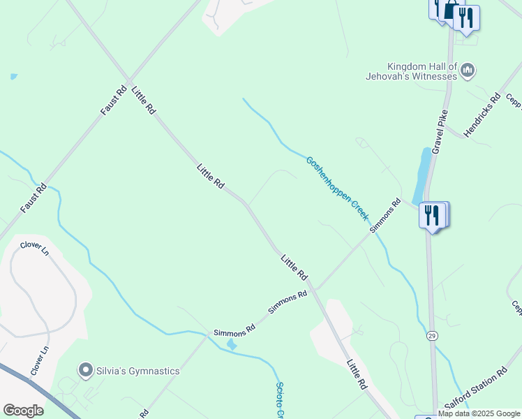 map of restaurants, bars, coffee shops, grocery stores, and more near 102 Alexander Drive in Perkiomenville