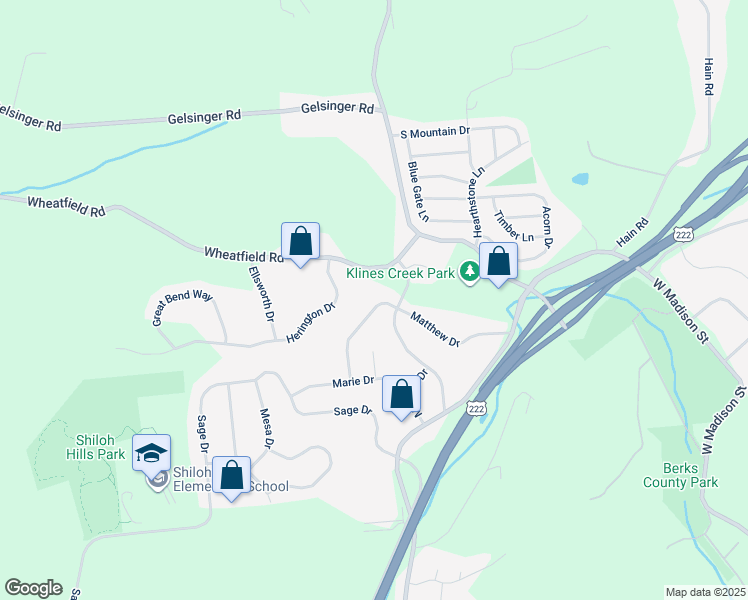 map of restaurants, bars, coffee shops, grocery stores, and more near 28 Matthew Drive in Reading