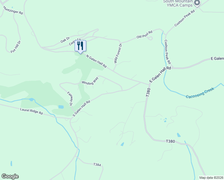 map of restaurants, bars, coffee shops, grocery stores, and more near 2113 South Galen Hall Road in Wernersville