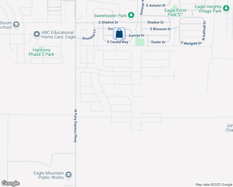 map of restaurants, bars, coffee shops, grocery stores, and more near 1787 Harlequin Avenue in Eagle Mountain