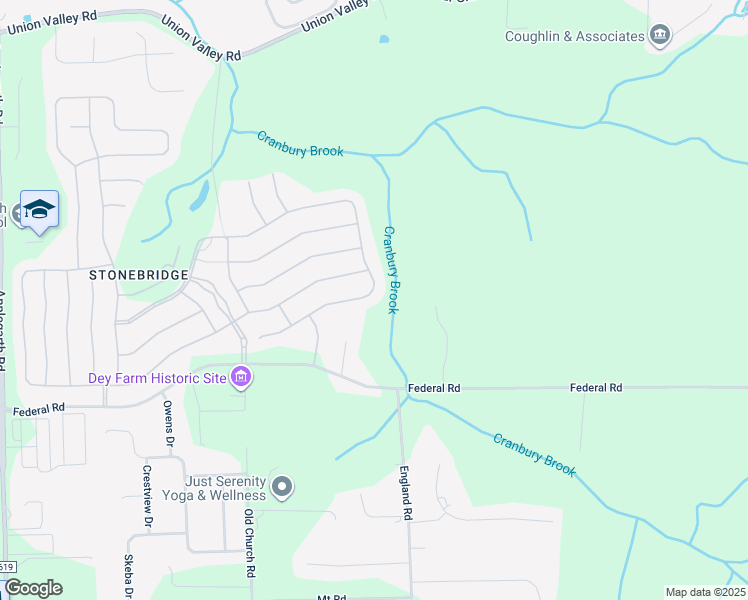 map of restaurants, bars, coffee shops, grocery stores, and more near 125 Cobblestone Boulevard in Monroe Township