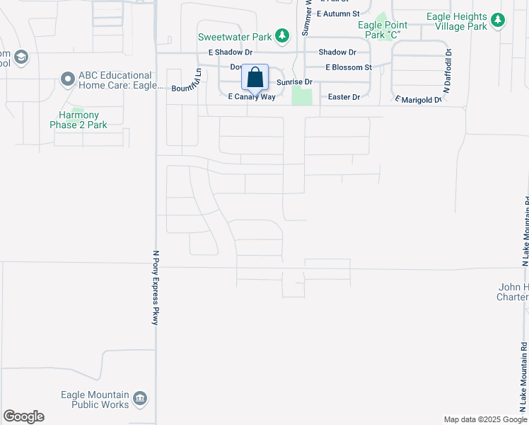 map of restaurants, bars, coffee shops, grocery stores, and more near 1835 Harlequin Avenue in Eagle Mountain