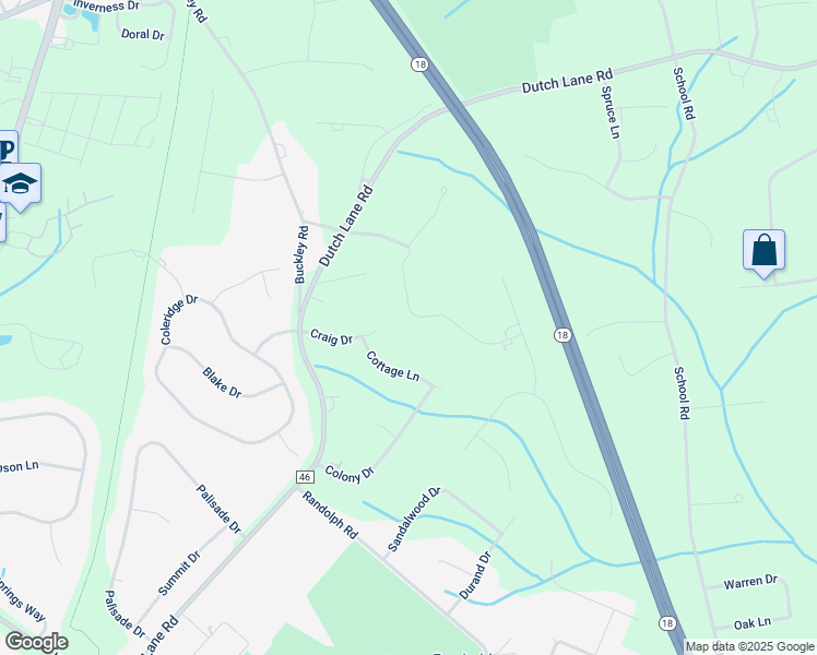 map of restaurants, bars, coffee shops, grocery stores, and more near 32 Moore Road in Marlboro Township