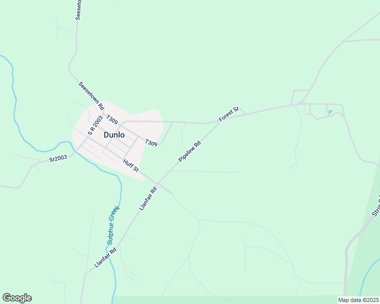 map of restaurants, bars, coffee shops, grocery stores, and more near Pipeline Road in Dunlo