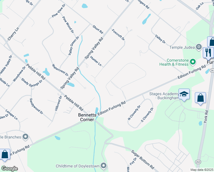 map of restaurants, bars, coffee shops, grocery stores, and more near 238 Saddle Drive in Furlong