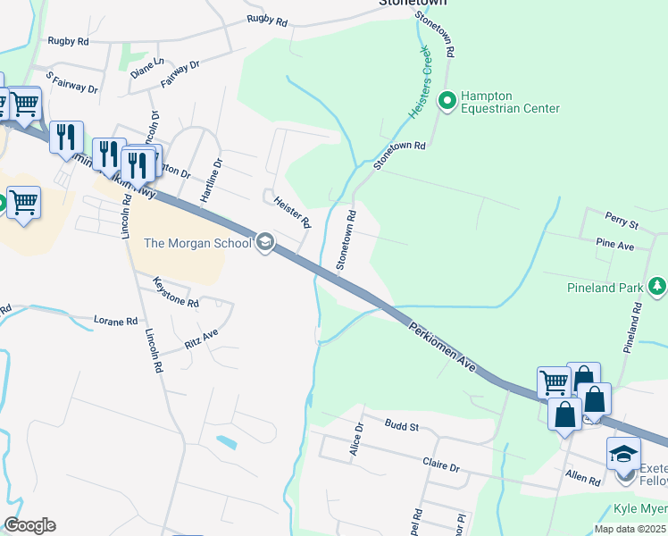 map of restaurants, bars, coffee shops, grocery stores, and more near 4 Stonetown Road in Birdsboro