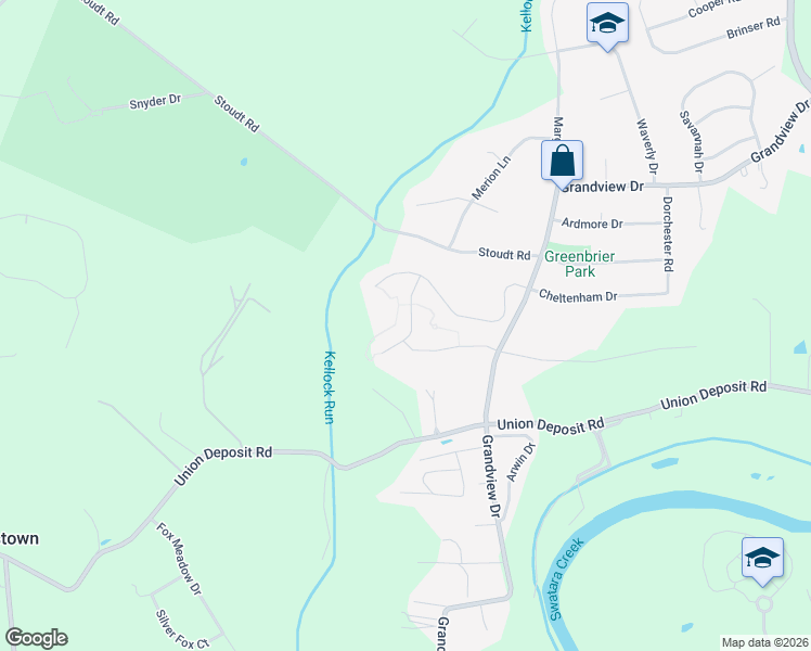 map of restaurants, bars, coffee shops, grocery stores, and more near 140 Woods Edge Drive in Hummelstown