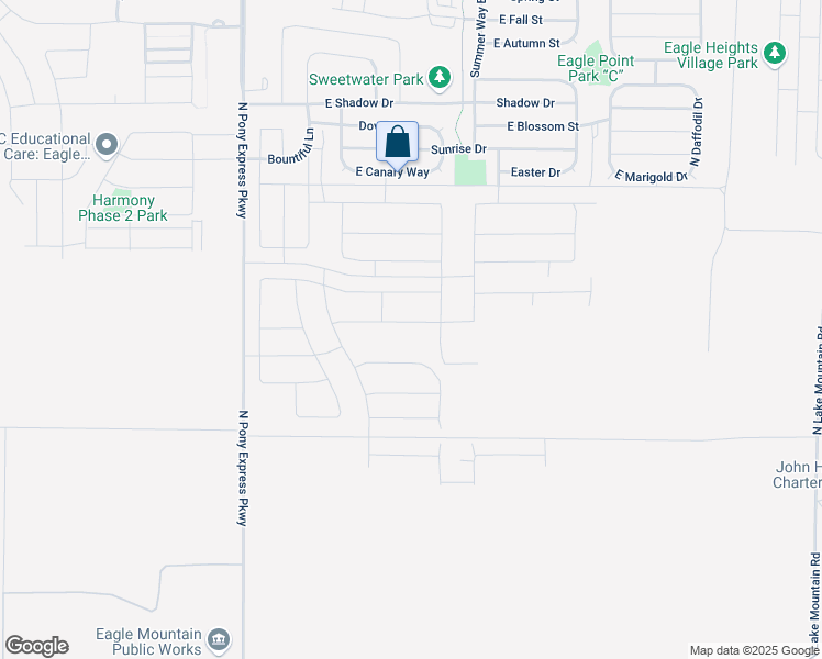 map of restaurants, bars, coffee shops, grocery stores, and more near 1834 East Badger Avenue in Eagle Mountain