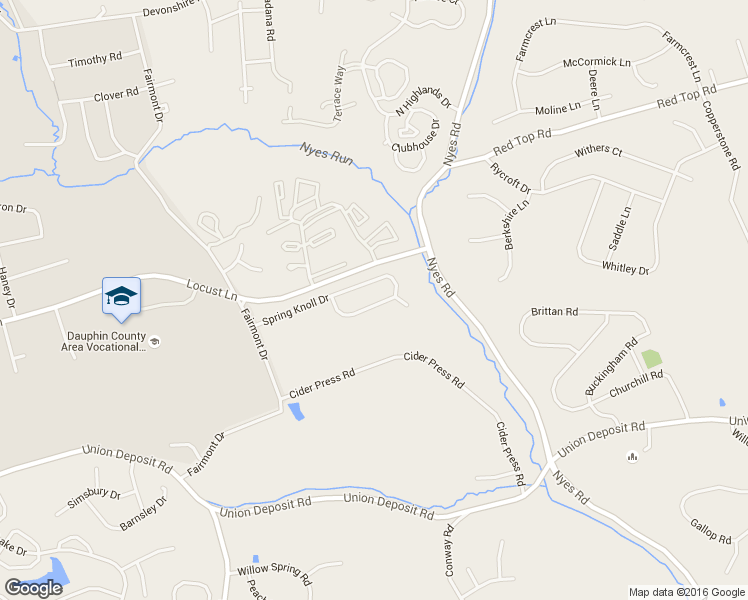 map of restaurants, bars, coffee shops, grocery stores, and more near 6223 Spring Knoll Drive in Harrisburg