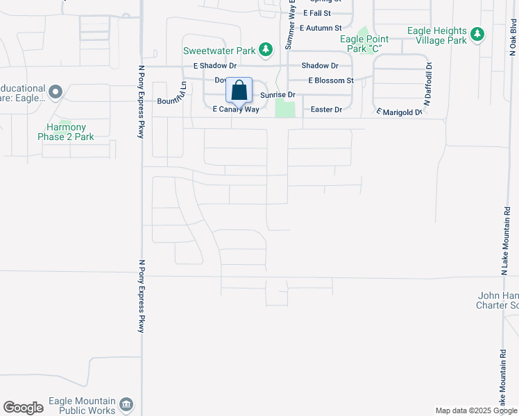 map of restaurants, bars, coffee shops, grocery stores, and more near 1870 East Badger Avenue in Eagle Mountain