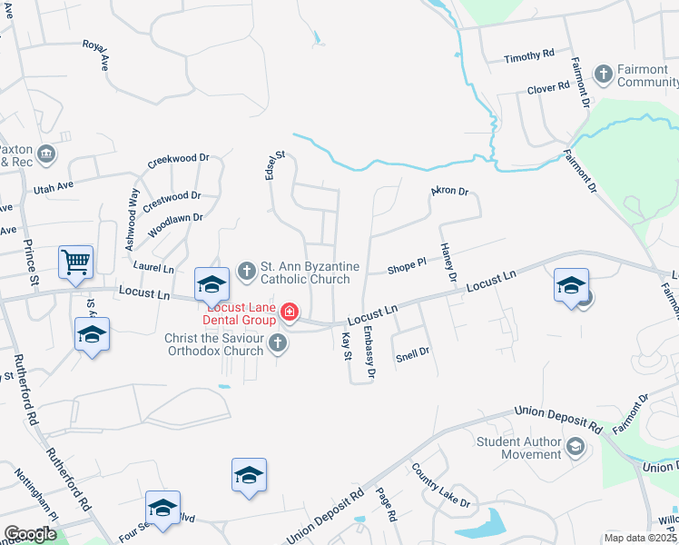map of restaurants, bars, coffee shops, grocery stores, and more near 1411 Ford Avenue in Harrisburg