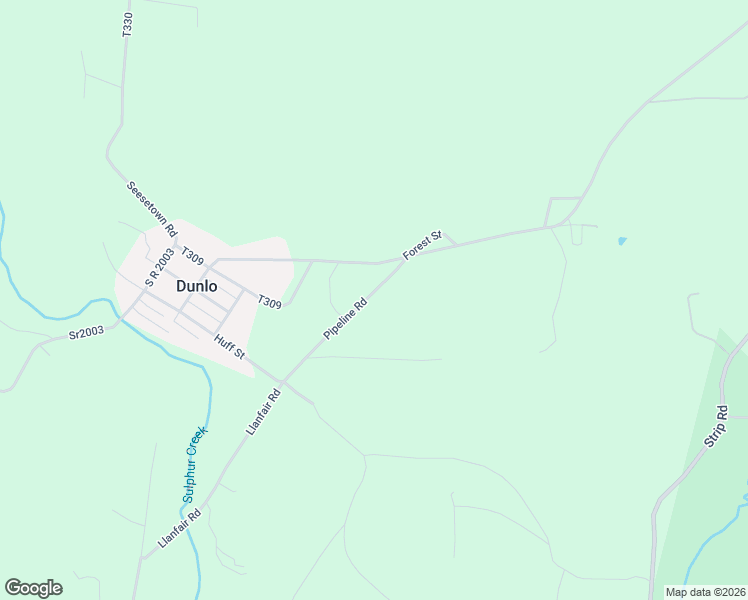 map of restaurants, bars, coffee shops, grocery stores, and more near 207 Pipeline Road in Dunlo