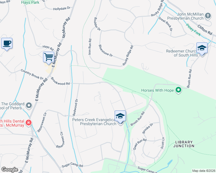 map of restaurants, bars, coffee shops, grocery stores, and more near 222 Brookwood Road in Venetia