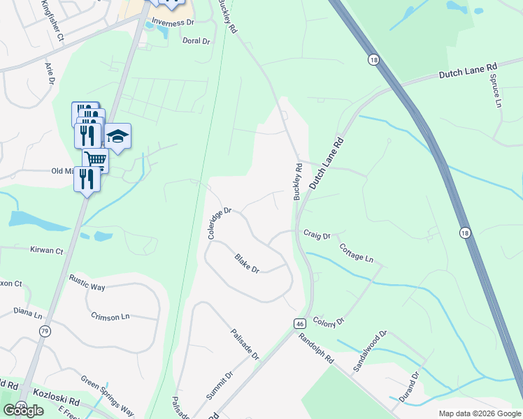 map of restaurants, bars, coffee shops, grocery stores, and more near 2 Milton Court in Marlboro