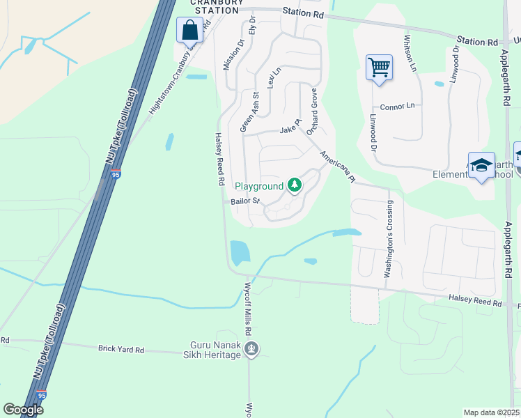 map of restaurants, bars, coffee shops, grocery stores, and more near 70 Morgan Way in Monroe Township