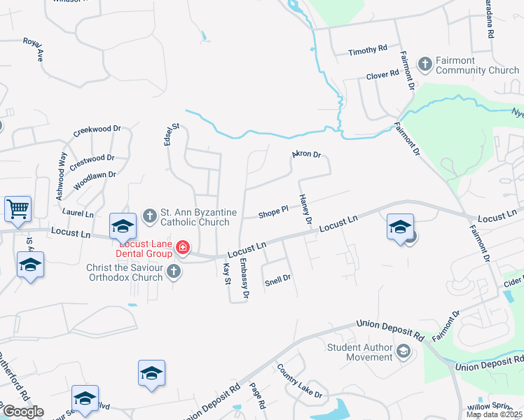 map of restaurants, bars, coffee shops, grocery stores, and more near 5866 Shope Place in Harrisburg