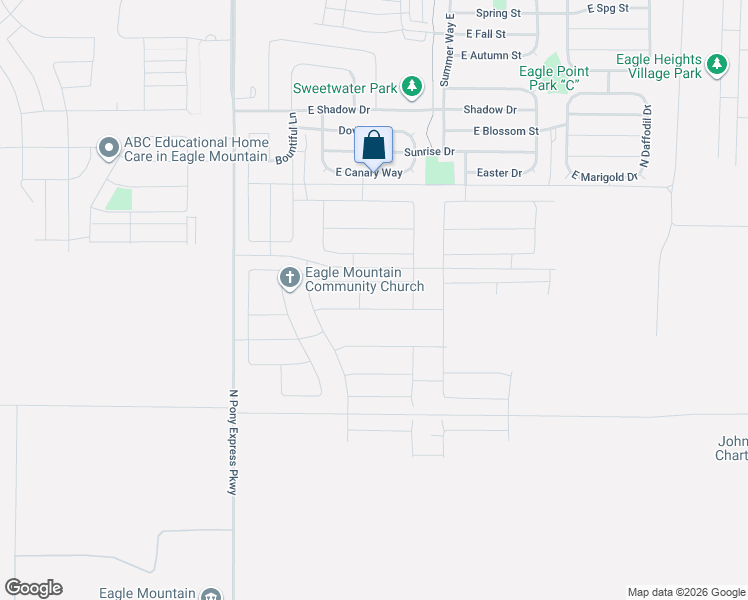 map of restaurants, bars, coffee shops, grocery stores, and more near 1803 East Badger Avenue in Eagle Mountain