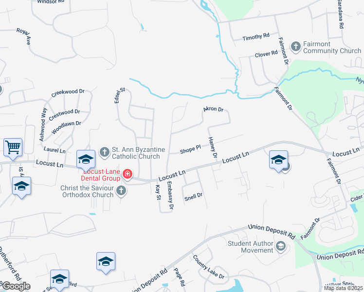 map of restaurants, bars, coffee shops, grocery stores, and more near 5866 Shope Place in Harrisburg