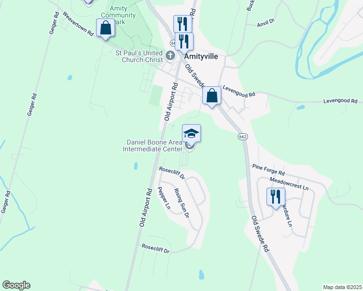 map of restaurants, bars, coffee shops, grocery stores, and more near Boone Drive in Douglassville