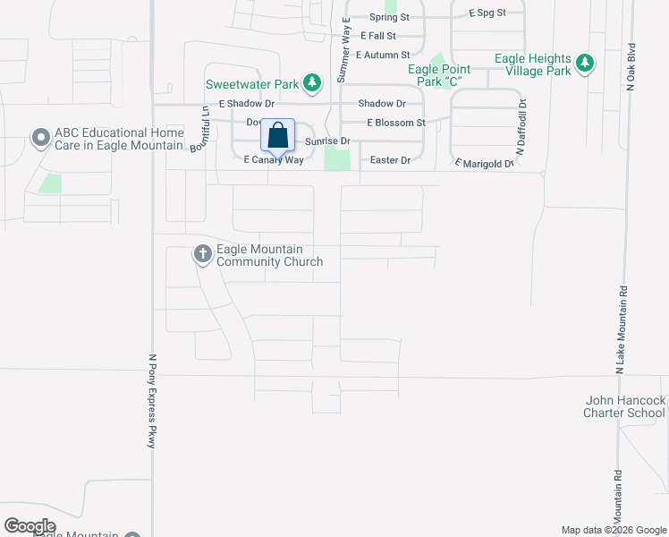 map of restaurants, bars, coffee shops, grocery stores, and more near 3267 Gray Wolf Lane in Eagle Mountain
