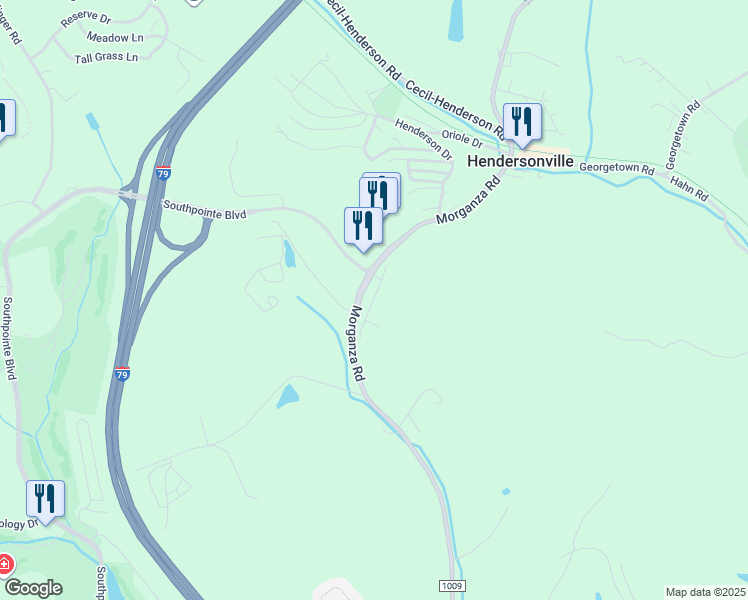 map of restaurants, bars, coffee shops, grocery stores, and more near 664 Old Morganza Road in Canonsburg